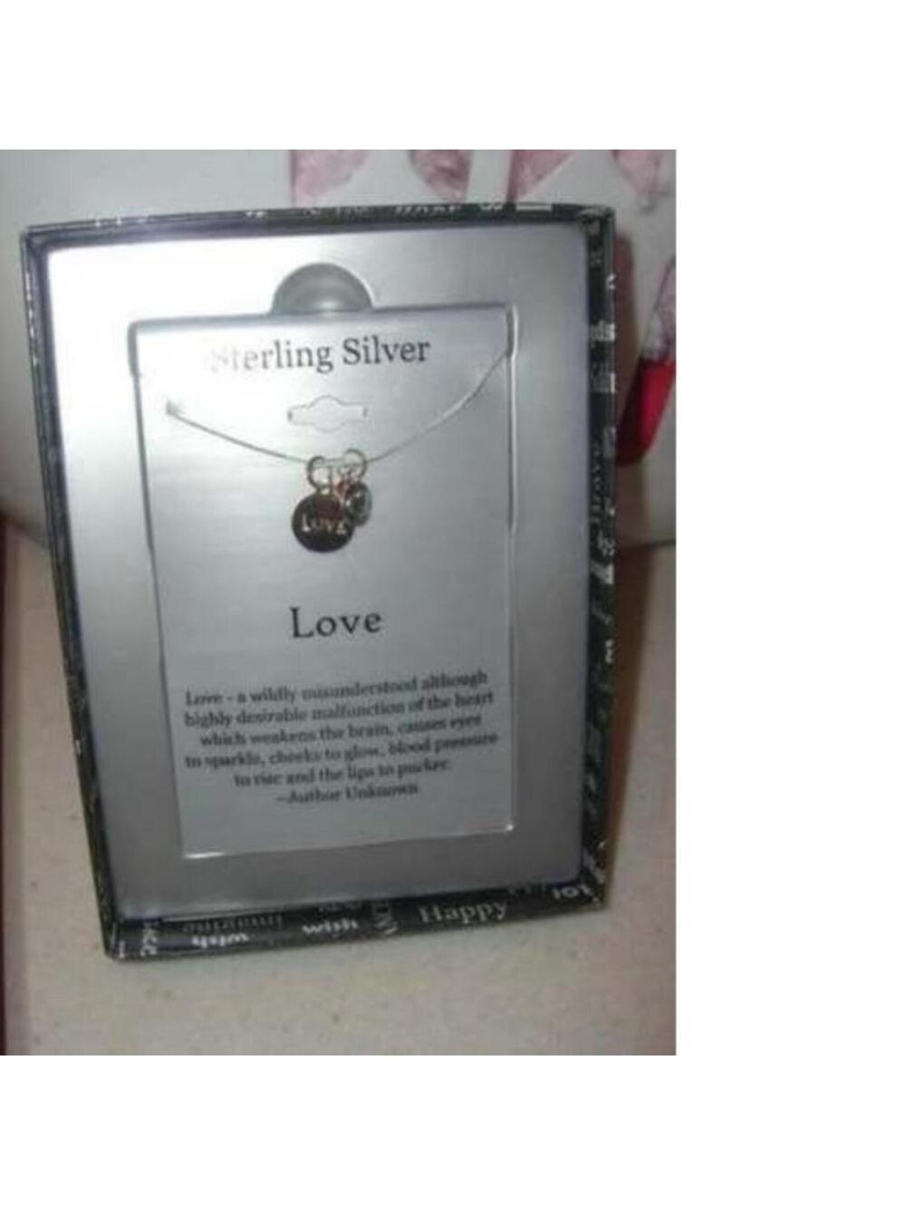 Sterling Silver Necklace 18" Chain & 14K Gold 3 Pc Love Heart Charm Pendant